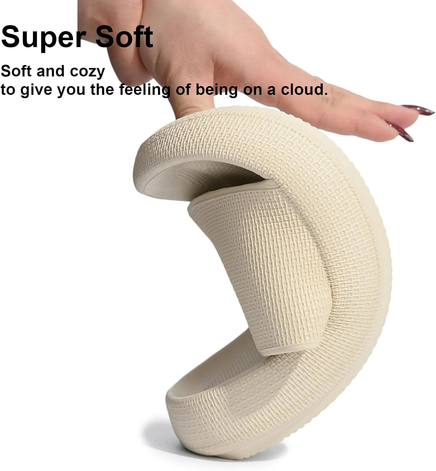 QIGEGE Pillow Slippers for Women and Men Arch Support Cloud Slides Recovery Foam Sandals Ultimate Comfort,Non-Slip, Lightweight, Thick Sole