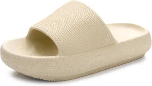 QIGEGE Pillow Slippers for Women and Men Arch Support Cloud Slides Recovery Foam Sandals Ultimate Comfort,Non-Slip, Lightweight, Thick Sole