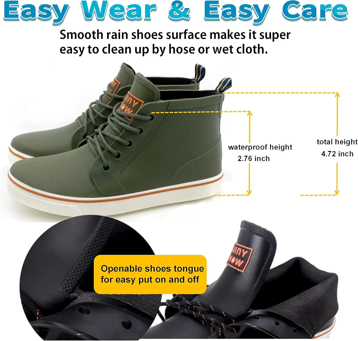 Qiucdzi Rain Boots for Women