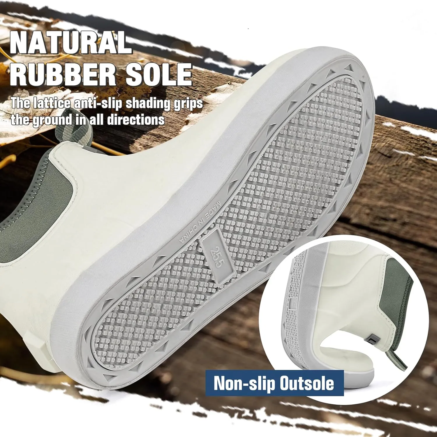 Rain Boots for Men, Waterproof Ankle Mens Deck Boots Anti-Slip Comfort Rubber Boots Chelsea Garden Shoes for Yard Fishing Outdoor Work