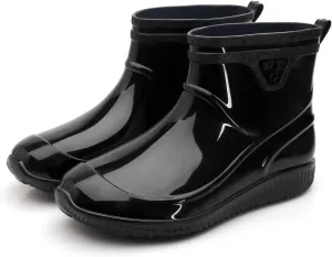 Rain Boots for Women，Waterproof Garden Rubber Boots, Non-slip Width Mid-Calf Comfort Short Boots, Ankle Rainboots Boots, Lightweight Platform Mud Boots Water Shoes for Outdoor Working Fishing