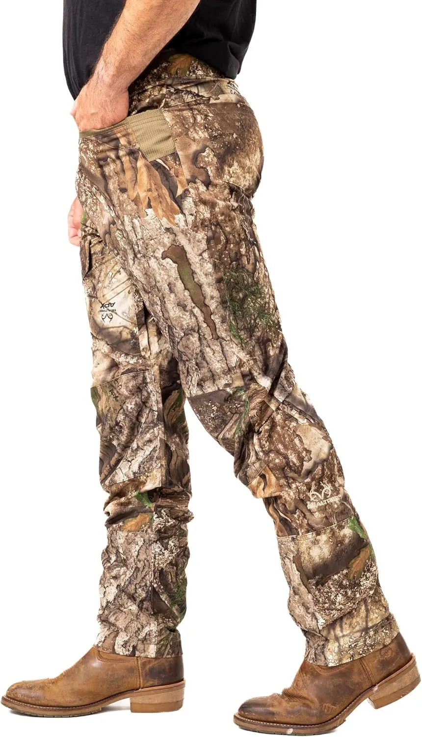 Realtree Men's 5-Pocket Camo Hunting Pant - Durable Pants with Reinforced Knees, Water-Resistant, Breathable Ripstop Fabric