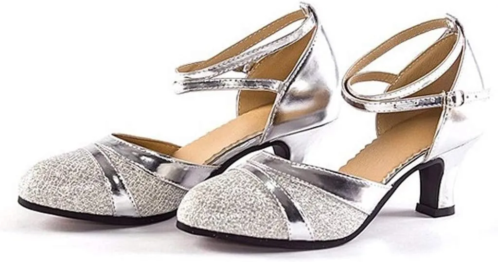Rhinestones Block Heels for Women 2025 Peep Toe Hollow Comfy Slip On Adjustable Strappy Sparkly Chunky Sandals Low Heels Ladies Cushion Footbed Orthopedic Arch Support Wedding Bridal Shoes