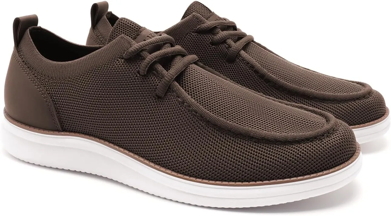 Rihero Mens Casual Shoes Wide Loafers Comfortable Walking Slip On Lightweight Breathable Lace Up Shoes