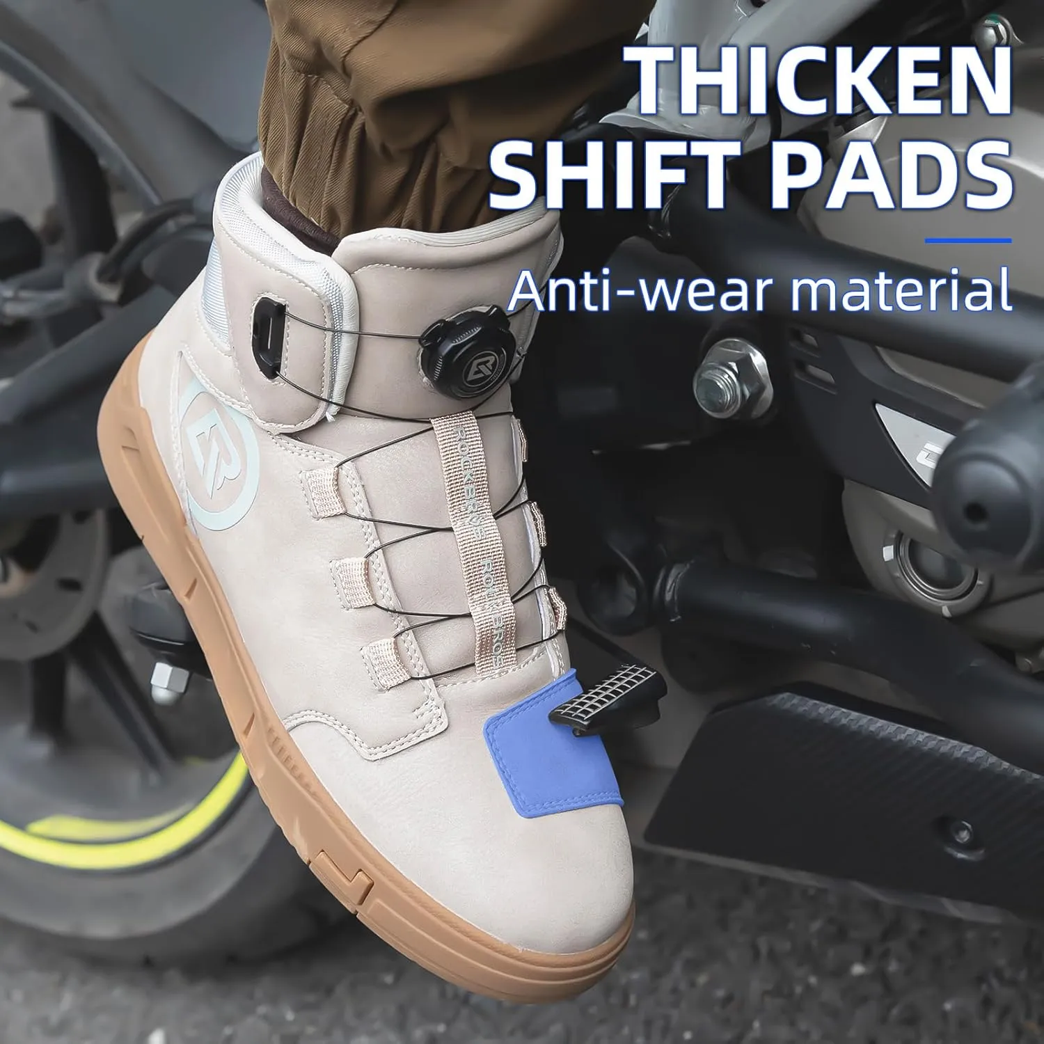 ROCKBROS Motorcycle Shoes for Men Reinforced Leather Motorcycle Riding Shoes Anti-Slip Breathable Motorcycle Riding Boots Motorcycle Protective Footwear