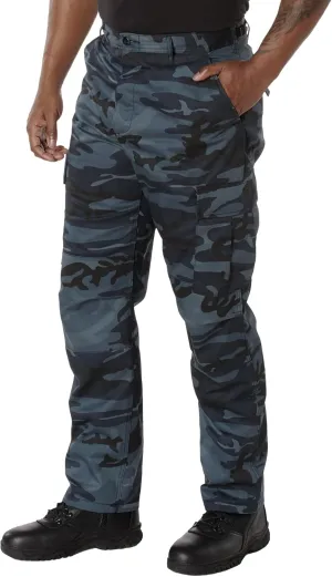 Rothco Color Camo Tactical BDU Pants - Rugged Outdoor Hiking Cargos Uniform Pant (US, Alpha, X-Large, Regular, Regular, Midnight Blue Camo)
