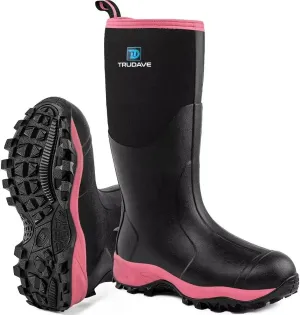 Rubber Boots for Women with Steel Shank, Waterproof Insulated Mud Rain Boots, 6mm Neoprene Anti-slip Outdoor Work Boots, Size 6-11