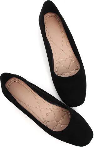 SAILING LU Women's Solid Color Round Toe Ballet Shoes Comfort Flats Shoes Dressy Slip On Walking Loafers