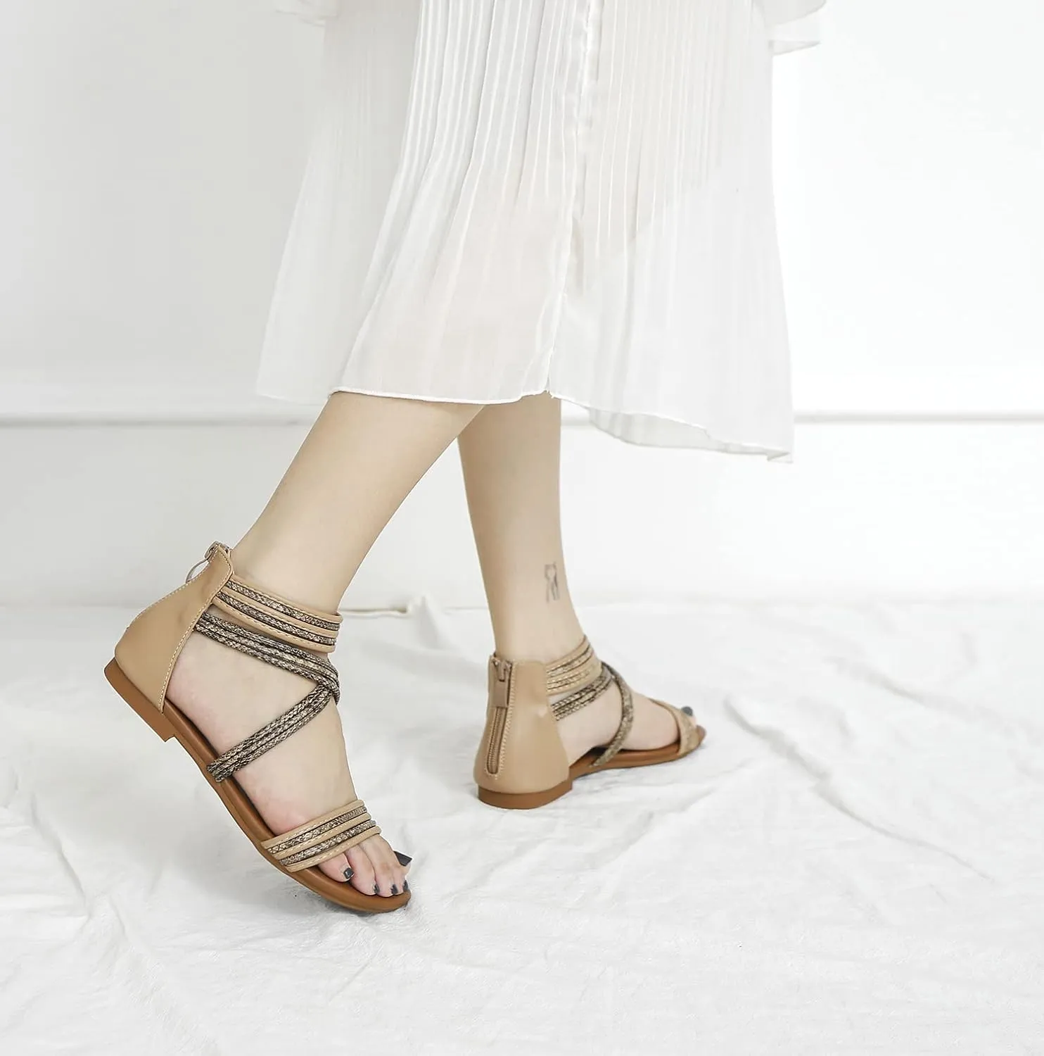 Sandals Women Dressy Summer Flat Strappy Cute Casual Beach shoes