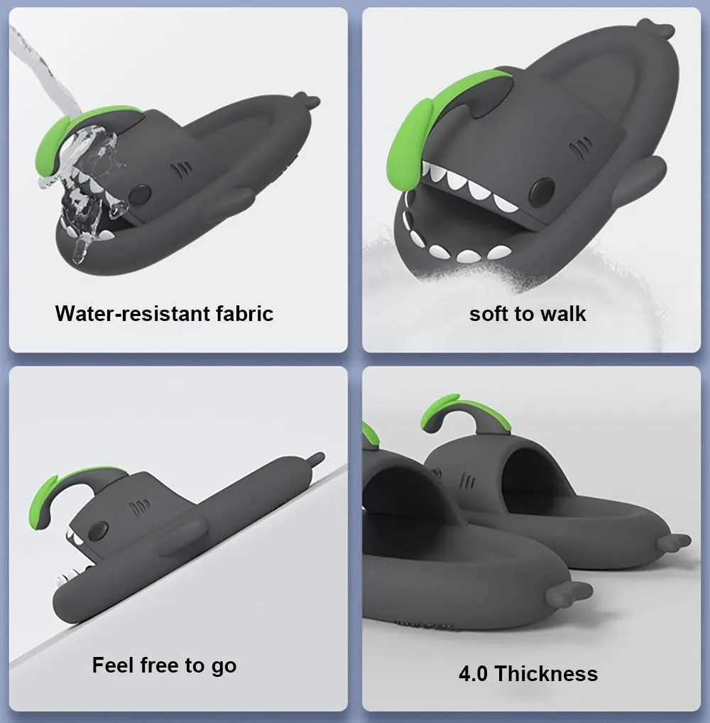 Shark Slides Angler Fish, Shark Slippers, Glow In The Dark, Super Soft, Comfy, Super Soft Environmental EVA