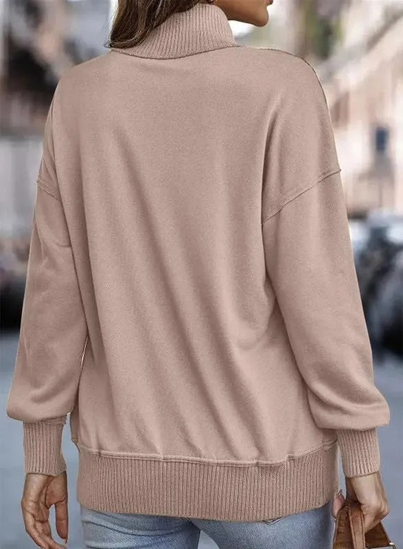 SHEWIN Womens Sweatshirt Casual Long Sleeve Lightweight Sweatshirts Button Loose Pullover Tops