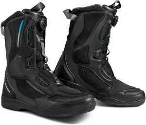 SHIMA STRATO LADY WP, Waterproof Motorcycle Boots for Women - Vented, Reinforced Lightweight Long Biker Riding Boots with ATOP Fast-Closure System, Ankle Protection, Non-slip Sole (Black, 7,5)