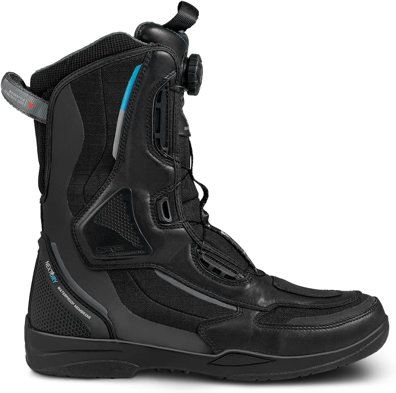 SHIMA STRATO LADY WP, Waterproof Motorcycle Boots for Women - Vented, Reinforced Lightweight Long Biker Riding Boots with ATOP Fast-Closure System, Ankle Protection, Non-slip Sole (Black, 7,5)