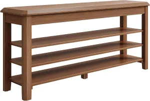 Shoe Bench Wooden Seat 3-Tier Solid Shoe Rack Wood Bench with Storage Bench 550lbs Compact Mid-Century Modern Design for Entryway, Hallway, Closet, Front Door Entrance