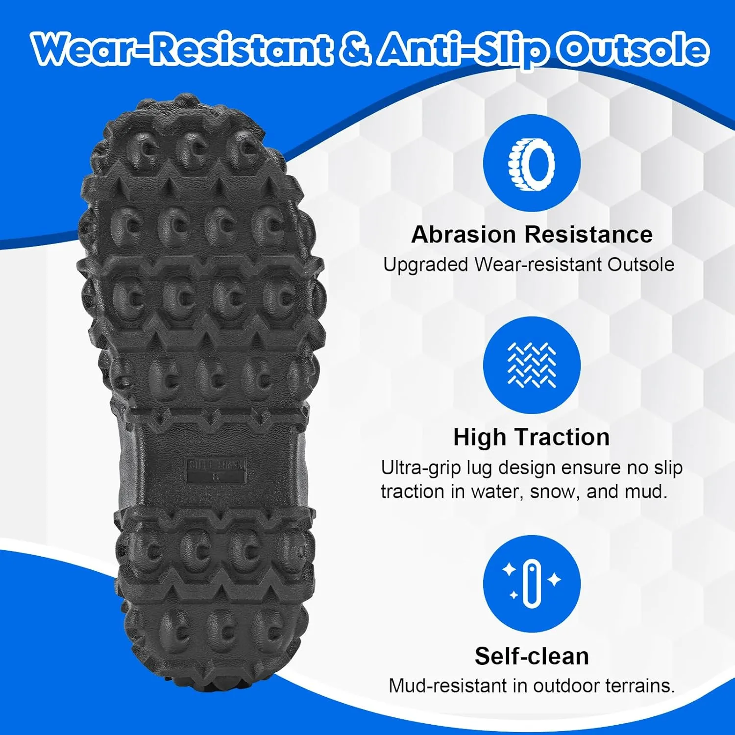 Showave Rain Boots for Men Waterproof Insulated Rubber Neoprene Boots Heavy-duty Mud Boot for Farming Raining Fishing Gardening Yard Work