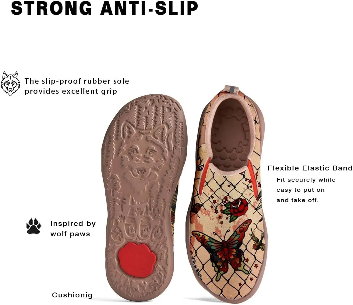 Slip On Loafers for Mens Travel Shoes Walking Comfort Wolf Totem Sole Fashion Sneaker Retro Painted