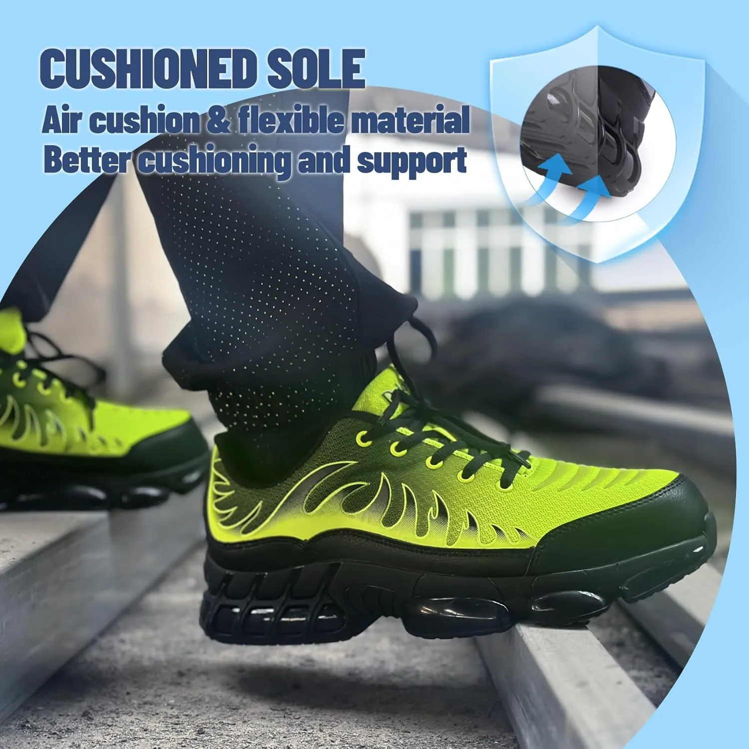 Slip On Steel Toe Shoes for Men Work Safety Sneakers Comfortable Indestructible Industrial Construction Footwear