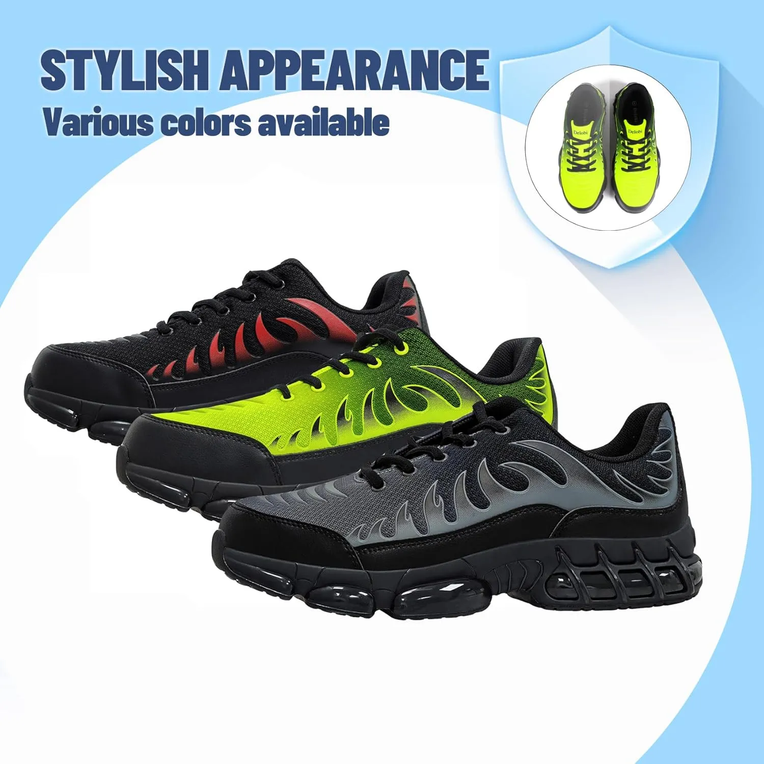 Slip On Steel Toe Shoes for Men Work Safety Sneakers Comfortable Indestructible Industrial Construction Footwear