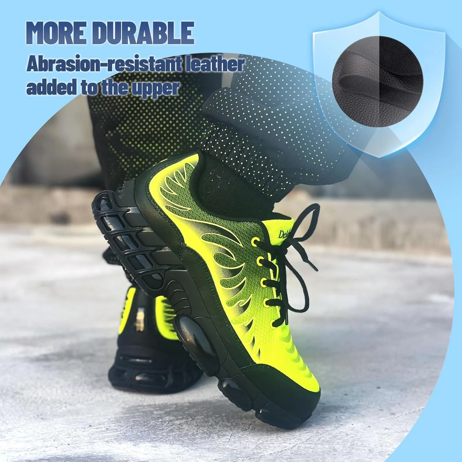 Slip On Steel Toe Shoes for Men Work Safety Sneakers Comfortable Indestructible Industrial Construction Footwear