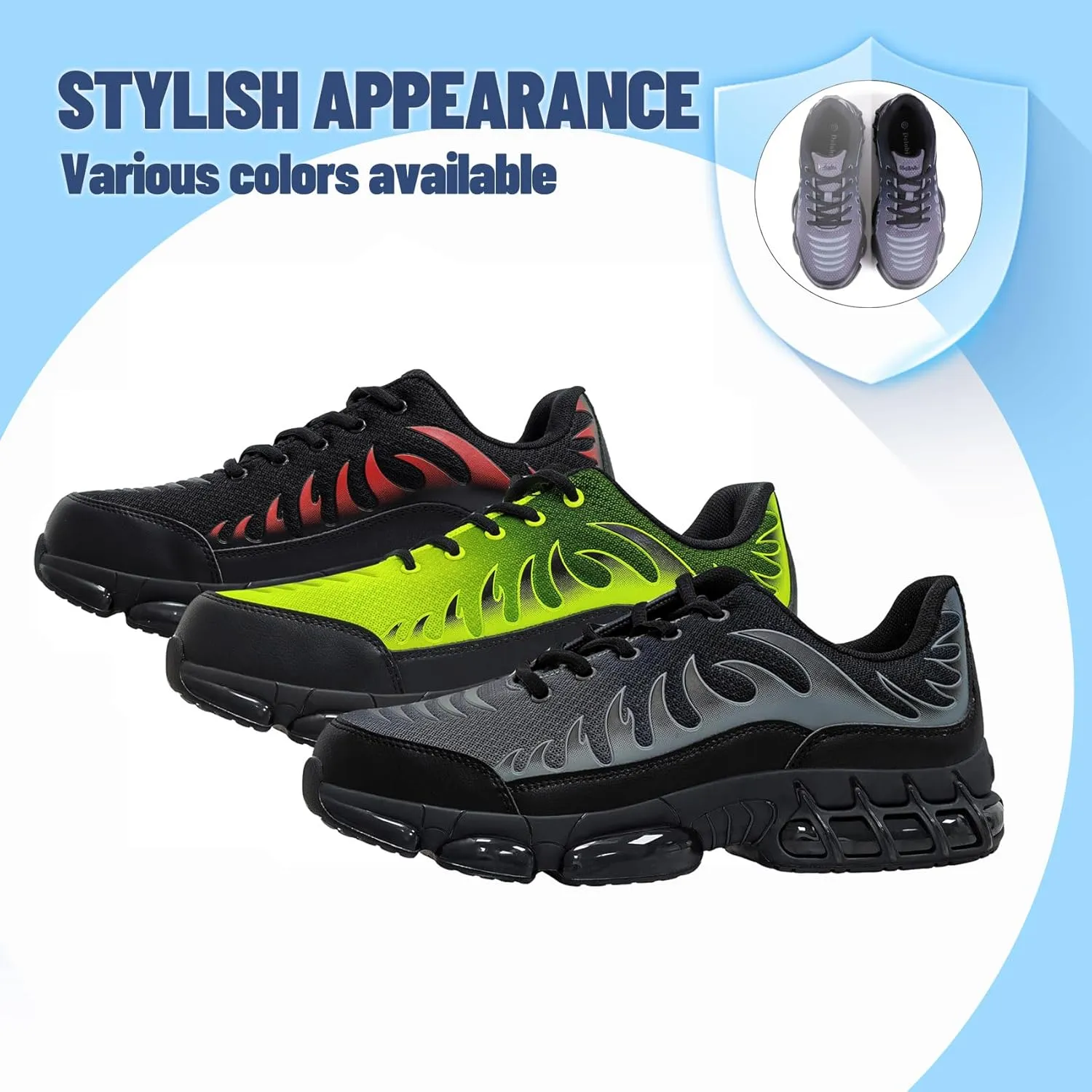 Slip On Steel Toe Shoes for Men Work Safety Sneakers Comfortable Indestructible Industrial Construction Footwear