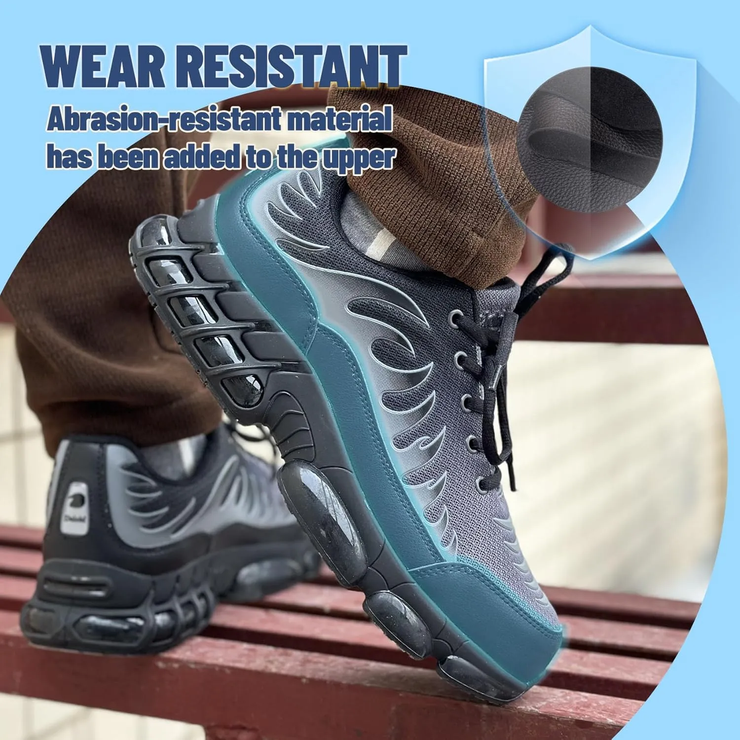 Slip On Steel Toe Shoes for Men Work Safety Sneakers Comfortable Indestructible Industrial Construction Footwear