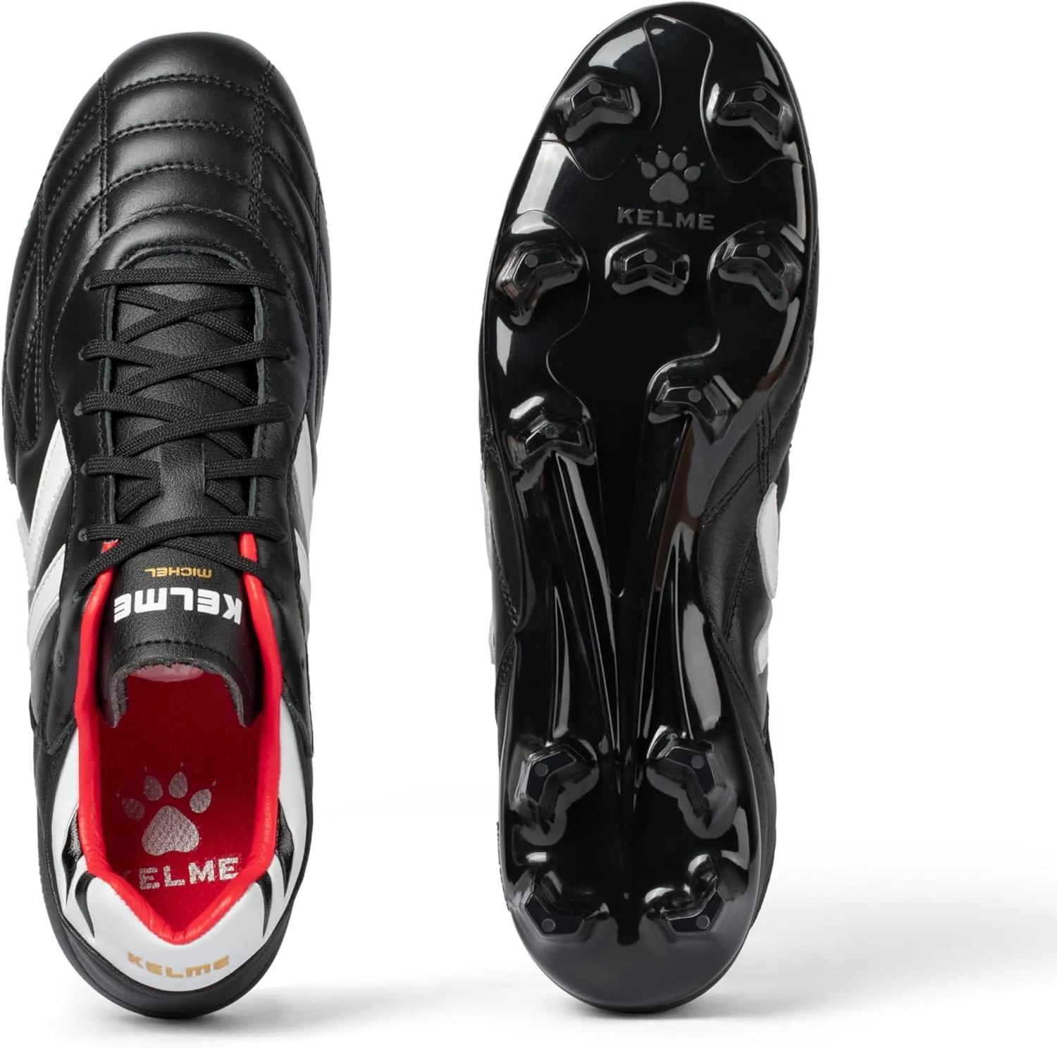 Soccer Cleats Leather Men's FG/MG Football Shoes,Pro Calfskin Leather Soccer Shoes,Outdoor Football Cleats Unisex Adult Sizes,Snug Fit