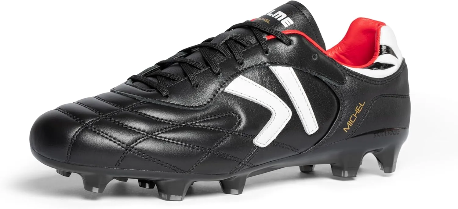 Soccer Cleats Leather Men's FG/MG Football Shoes,Pro Calfskin Leather Soccer Shoes,Outdoor Football Cleats Unisex Adult Sizes,Snug Fit