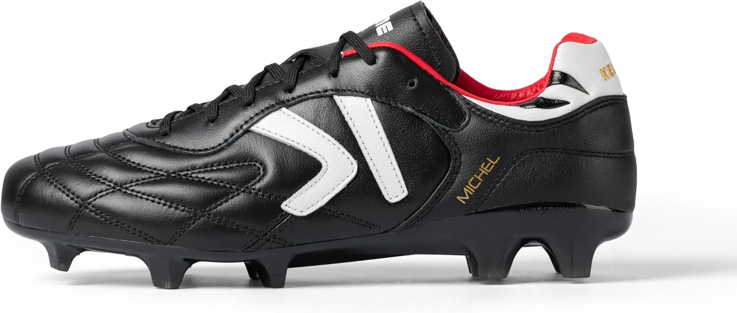 Soccer Cleats Leather Men's FG/MG Football Shoes,Pro Calfskin Leather Soccer Shoes,Outdoor Football Cleats Unisex Adult Sizes,Snug Fit
