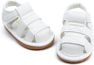 SOFMUO Baby Boys Girls Squeaky Sandals Non-Slip Soft Rubber Sole Closed Toe Infant Summer Outdoor Shoes Toddler First Walkers