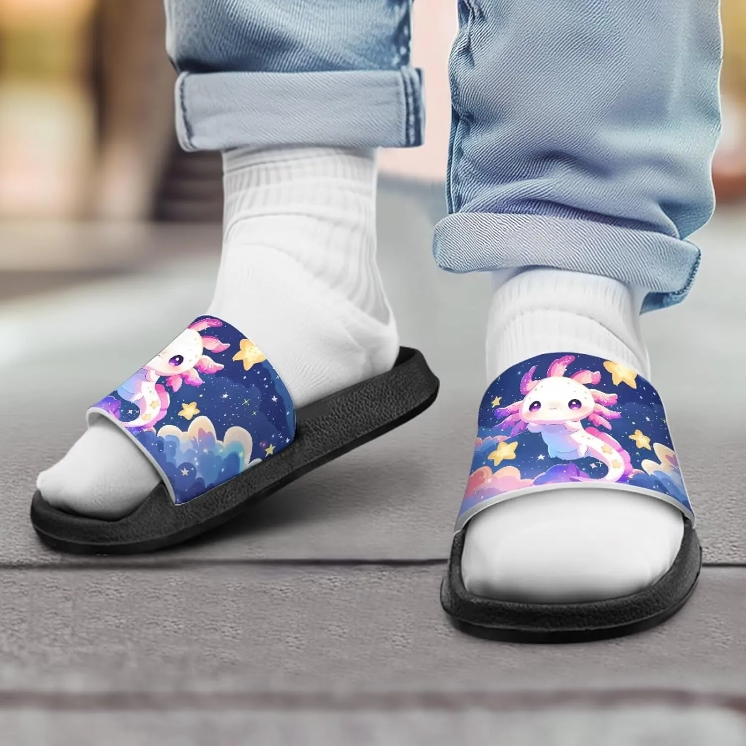 Soft Slippers for Little Big Girls House Slippers Kids Slides Sandals Non Slip Shower Shows Size 28-34