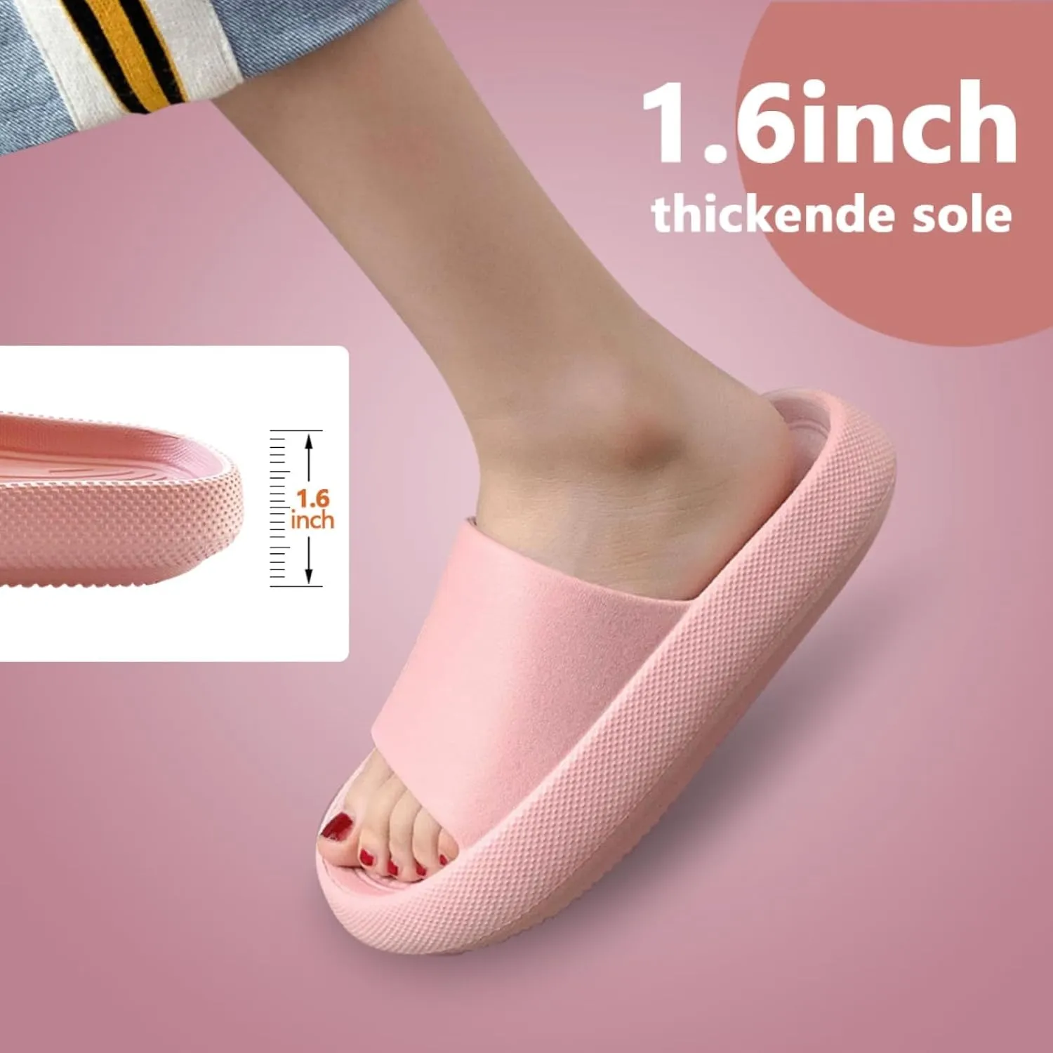 Soft Sole Slippers, Thick Sole Slippers, EVA Quiet Non-Slip Durable Lightweight, Indoor Outdoor Cool Sandals, Comfortable Summer Footwear