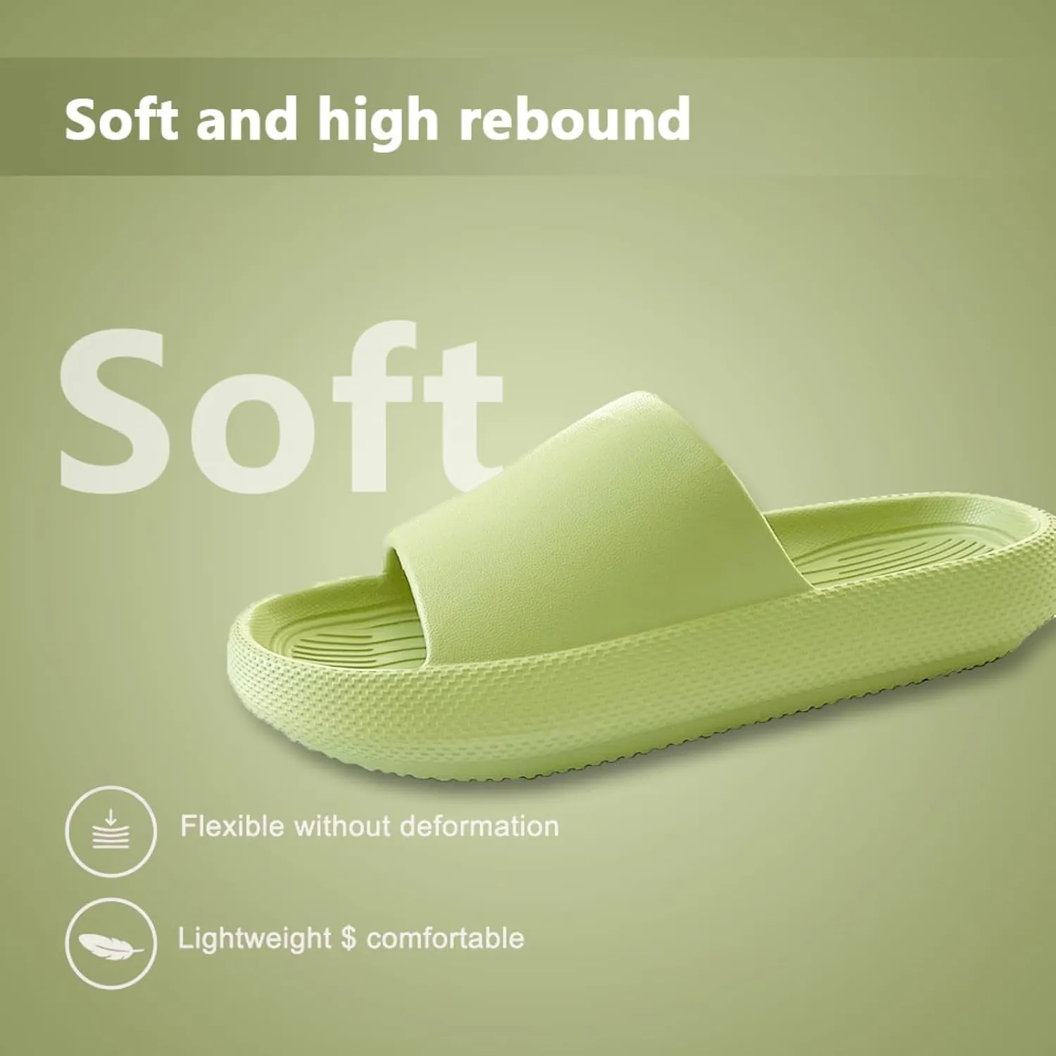 Soft Sole Slippers, Thick Sole Slippers, EVA Quiet Non-Slip Durable Lightweight, Indoor Outdoor Cool Sandals, Comfortable Summer Footwear