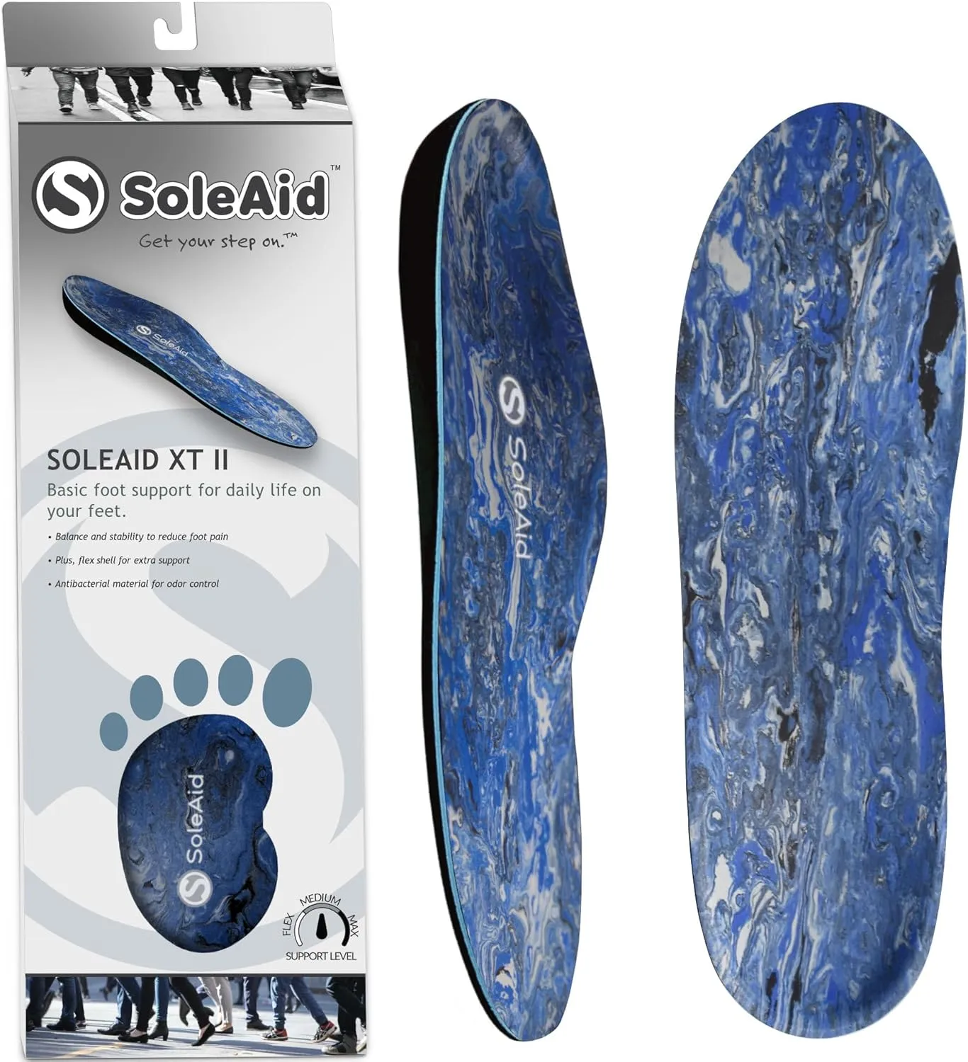 SoleAid XTII Insoles - 3-Layer Performance Insole, Semi-Rigid Arch Support - Light Weight, Shock Absorbing, Anti-Fatigue, Functional Foot Supports for Plantar Fasciitis (Men's 7-7.5 / Women's 9-9.5)
