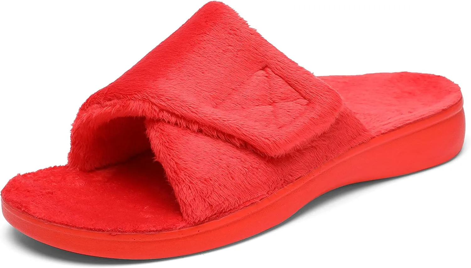 SOLLBEAM Women's Plantar Fasciitis Fuzzy House Orthopedic Adjustable Slippers With Arch Support Orthotic Heel Cup Sandals For Ladies