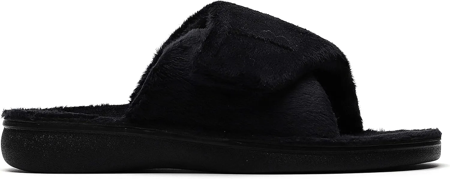 SOLLBEAM Women's Plantar Fasciitis Fuzzy House Orthopedic Adjustable Slippers With Arch Support Orthotic Heel Cup Sandals For Ladies