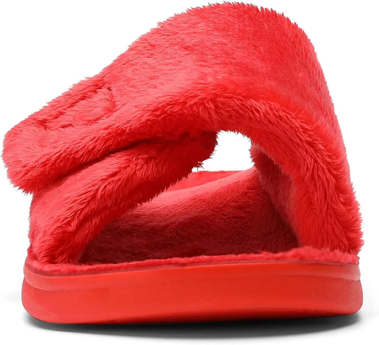 SOLLBEAM Women's Plantar Fasciitis Fuzzy House Orthopedic Adjustable Slippers With Arch Support Orthotic Heel Cup Sandals For Ladies