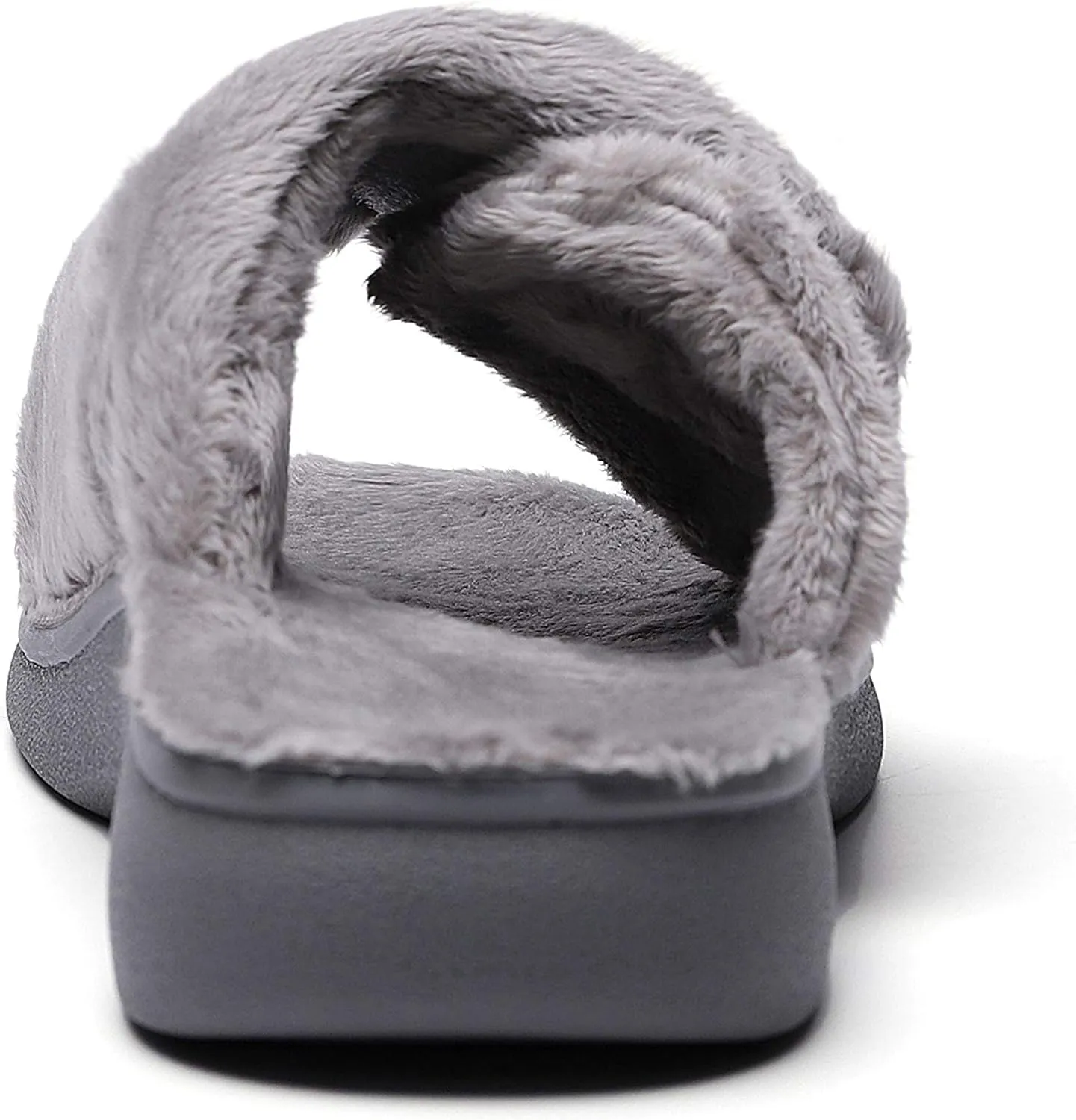 SOLLBEAM Women's Plantar Fasciitis Fuzzy House Orthopedic Adjustable Slippers With Arch Support Orthotic Heel Cup Sandals For Ladies