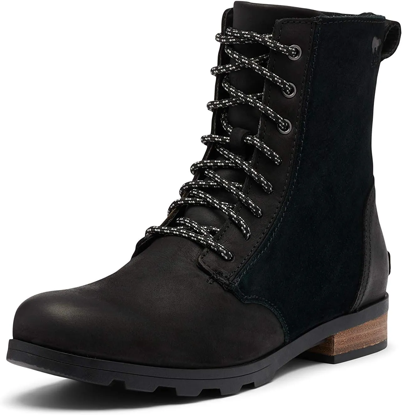 Sorel Women's Emelie Short Lace Boot - Light Rain and Heavy Rain - Waterproof - Black