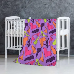 Sport Shoes Sneakers Blue Violet Throw Blanket for Couch, Bed, Sofa. Super Soft Lightweight Blanket, Throw Blanket Cozy, Warm and Breathable 40x60 Inches