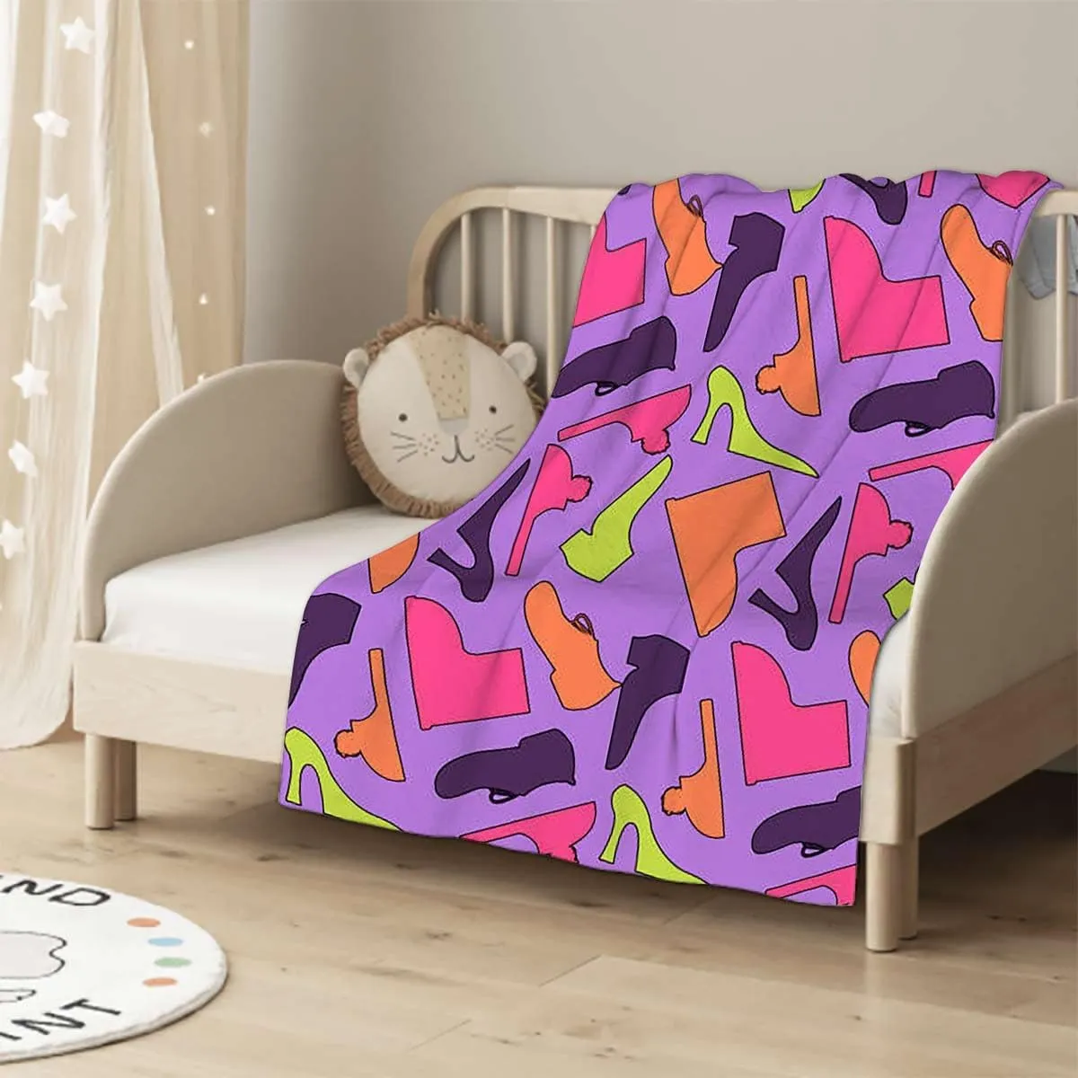 Sport Shoes Sneakers Blue Violet Throw Blanket for Couch, Bed, Sofa. Super Soft Lightweight Blanket, Throw Blanket Cozy, Warm and Breathable 40x60 Inches