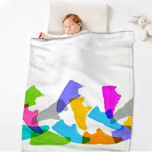 Sport Shoes Sneakers Colorful Washable Lightweight Fuzzy Blanket for Couch Sofa Bed Office, Throw Size Warm Plush Blankets for All Season 30x40 Inches