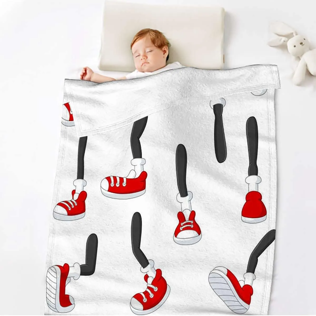 Sport Shoes Sneakers Cozy Soft Lightweight Throw Blankets Warm Plush Blankets and Throws Couch Sofa Bed Camping Travel Picnic Outdoor Blanket 32x48 Inches