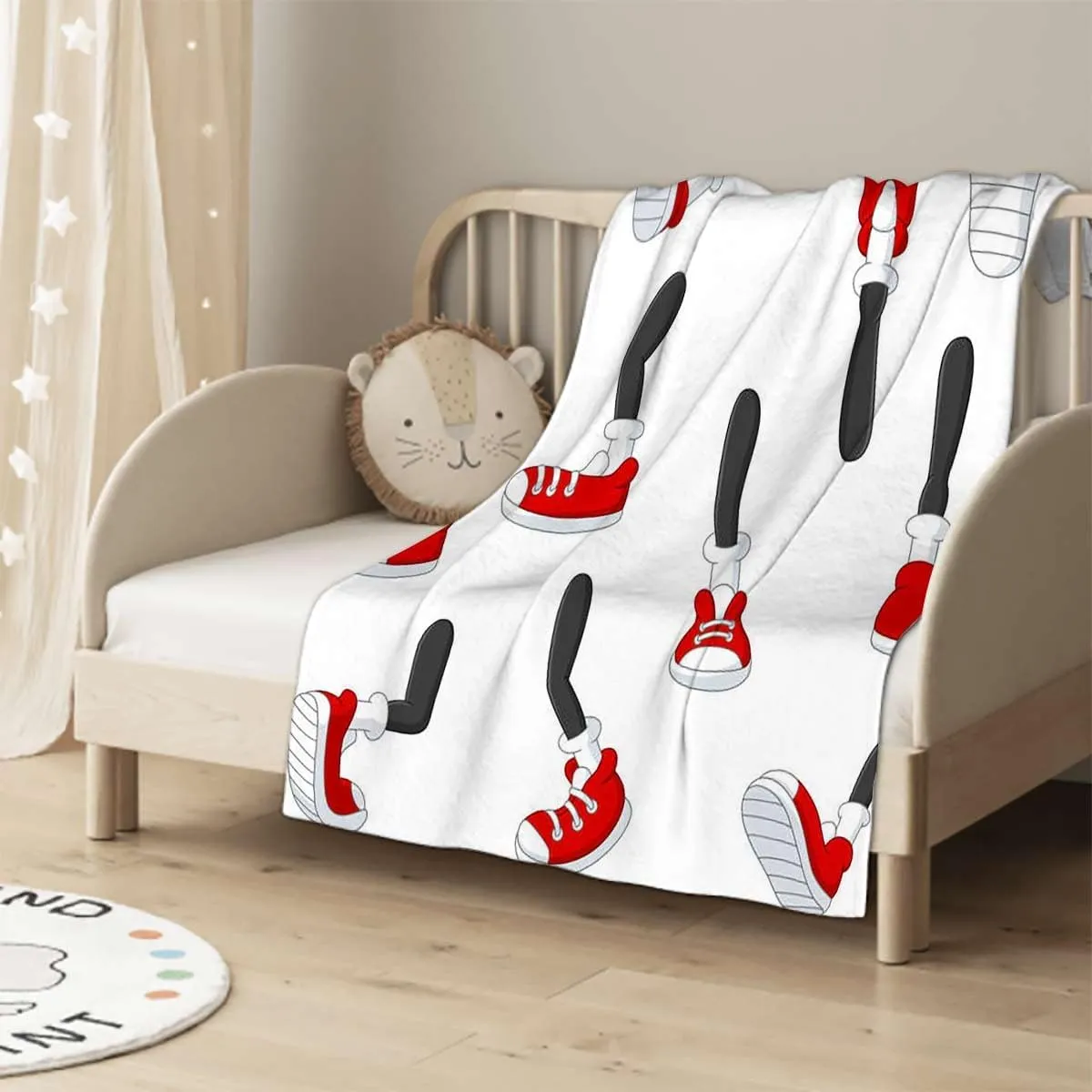 Sport Shoes Sneakers Cozy Soft Lightweight Throw Blankets Warm Plush Blankets and Throws Couch Sofa Bed Camping Travel Picnic Outdoor Blanket 32x48 Inches