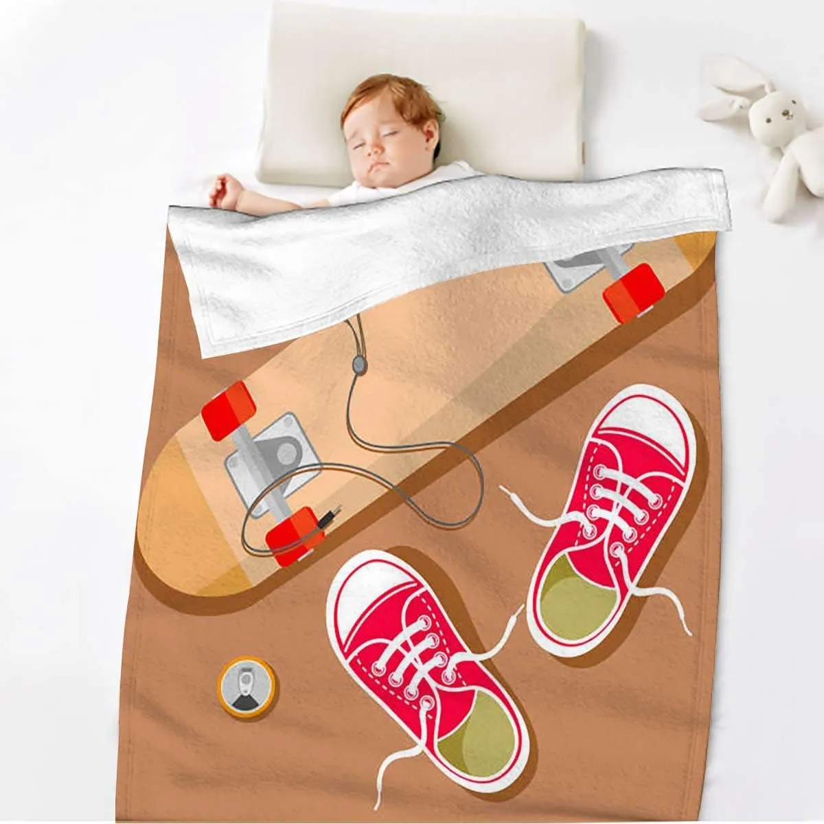 Sport Shoes Sneakers Fleece Throw Blanket for Couch, Sofa and Bed, Super Soft Blankets and Warm Throws, Cozy, Plush, Lightweight 60x80 Inches