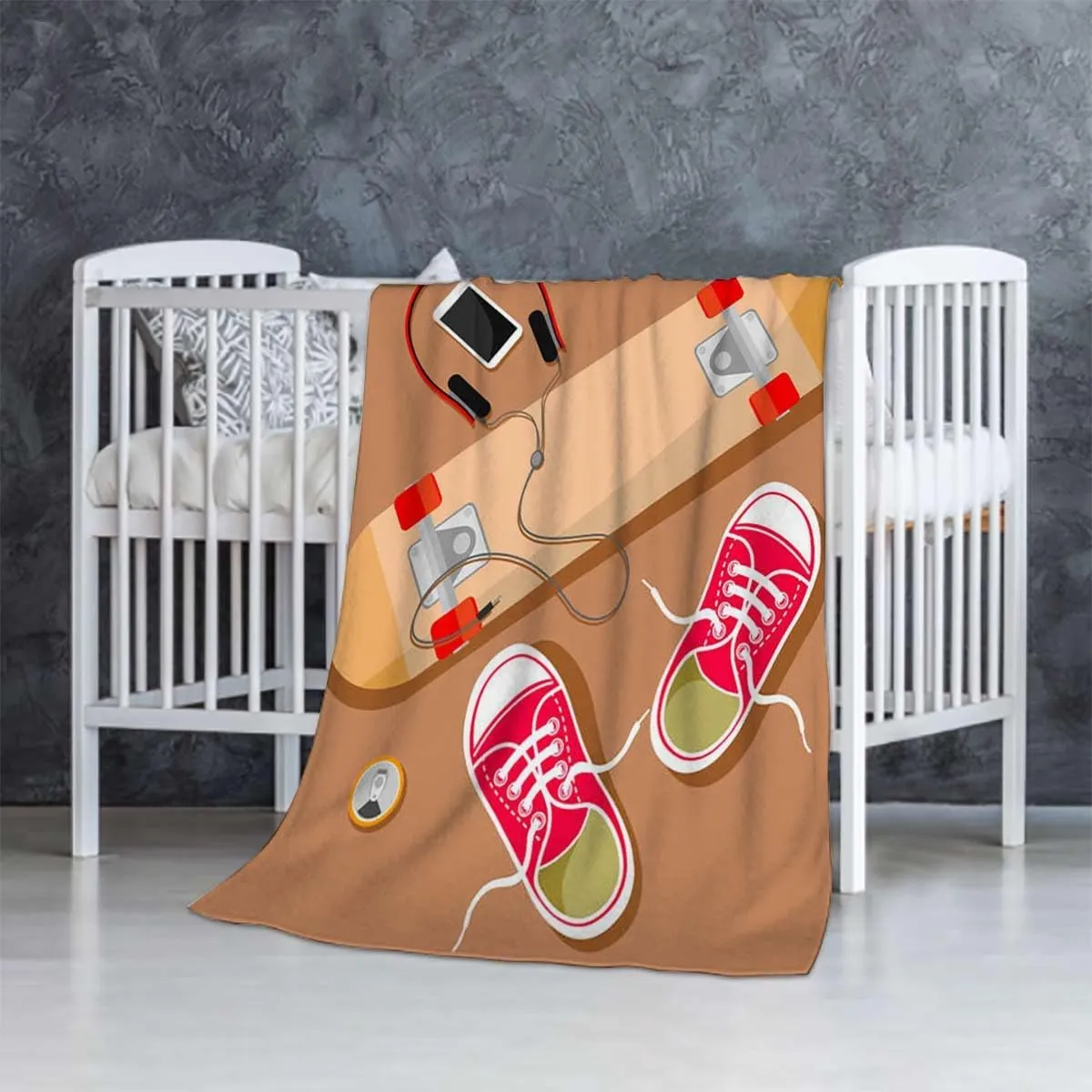 Sport Shoes Sneakers Fleece Throw Blanket for Couch, Sofa and Bed, Super Soft Blankets and Warm Throws, Cozy, Plush, Lightweight 60x80 Inches