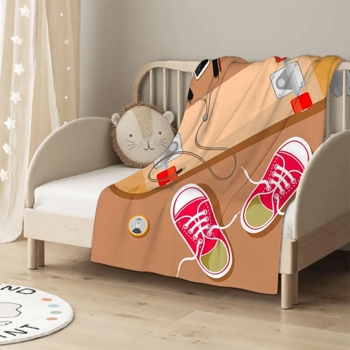 Sport Shoes Sneakers Fleece Throw Blanket for Couch, Sofa and Bed, Super Soft Blankets and Warm Throws, Cozy, Plush, Lightweight 60x80 Inches