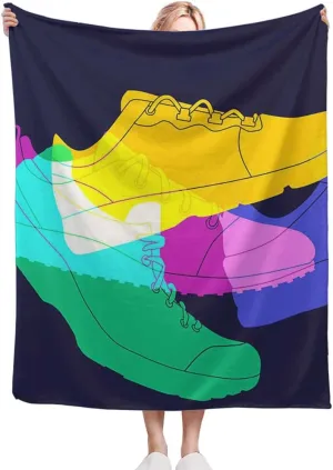 Sport Shoes Sneakers Yellow Green Blanket Super Soft Cozy Throw Blanket, Lightweight Fuzzy Comfy Textured Flannel Blanket Winter Warm, Sofa, Bed, 30x40 Inches