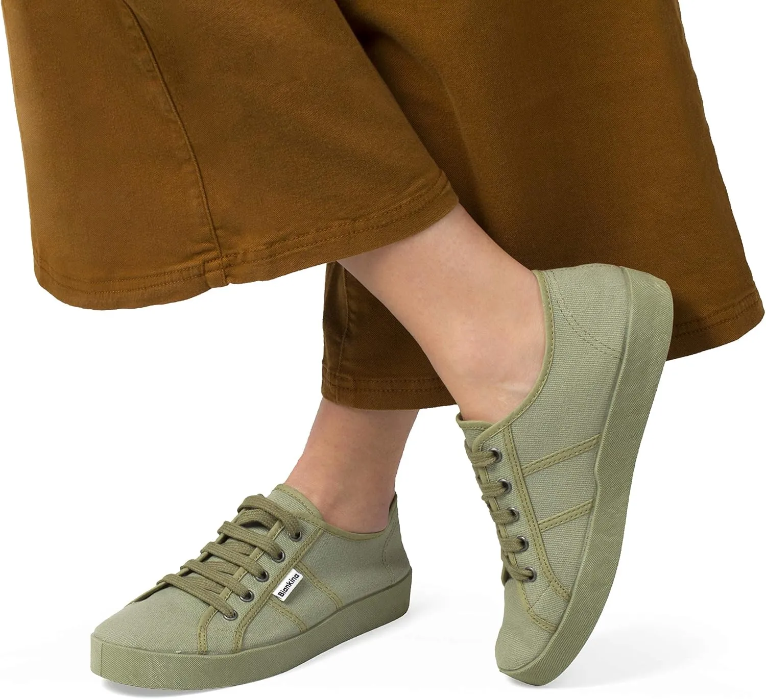 St. Tropez Sustainable Sneakers for Women - Classic Style Breathable Eco Canvas Upper, Comfy Low Wedge Rubber Sole, Artisan Crafted and Handmade Shoes, Made in Europe