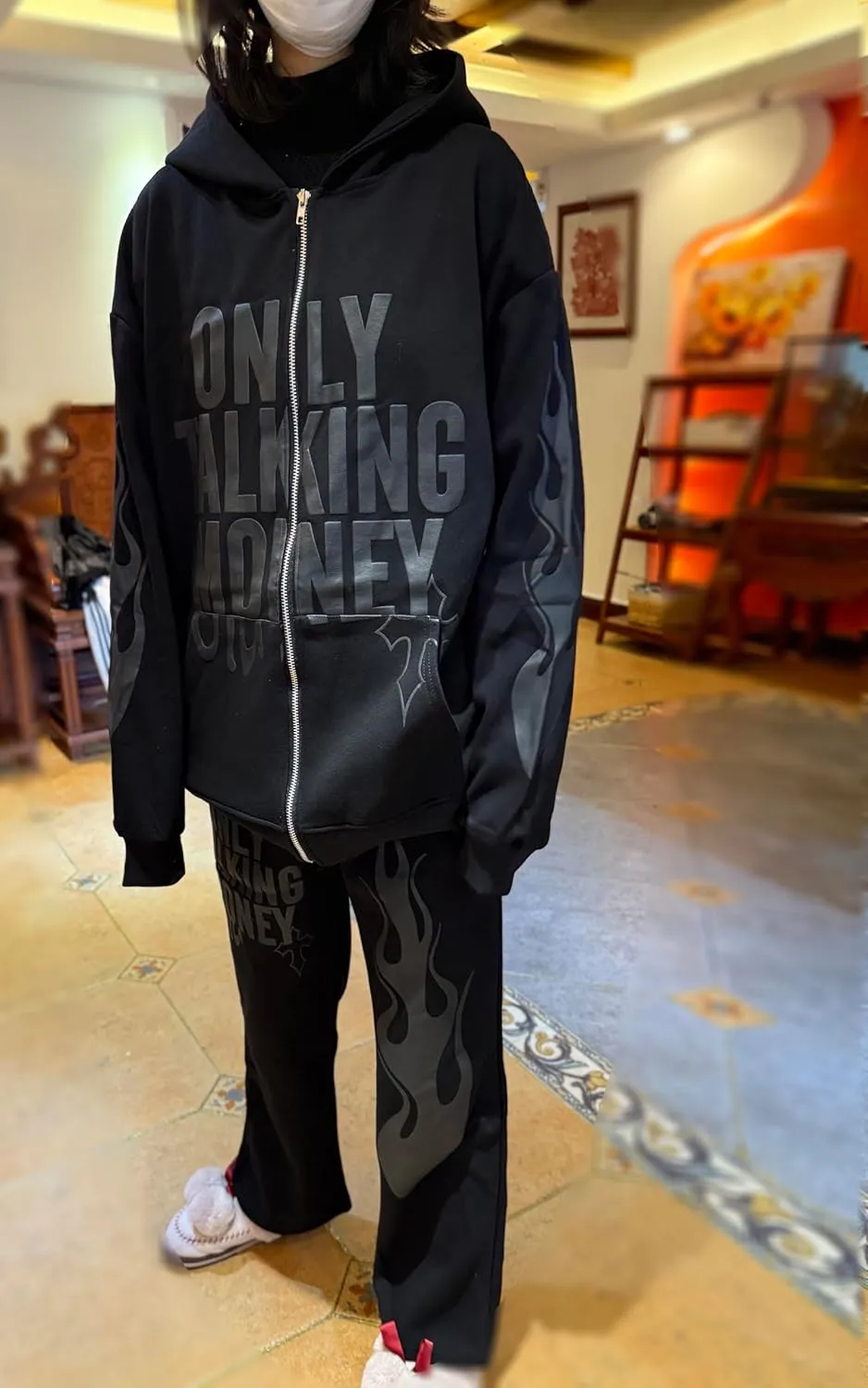 Star letter printed hoodie for men and women's hip-hop sportswear, loose hoodie top