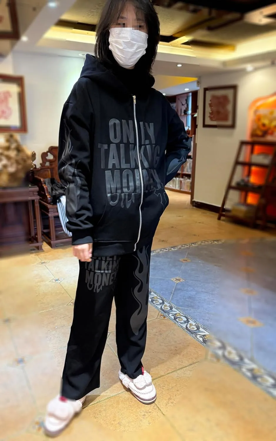 Star letter printed hoodie for men and women's hip-hop sportswear, loose hoodie top